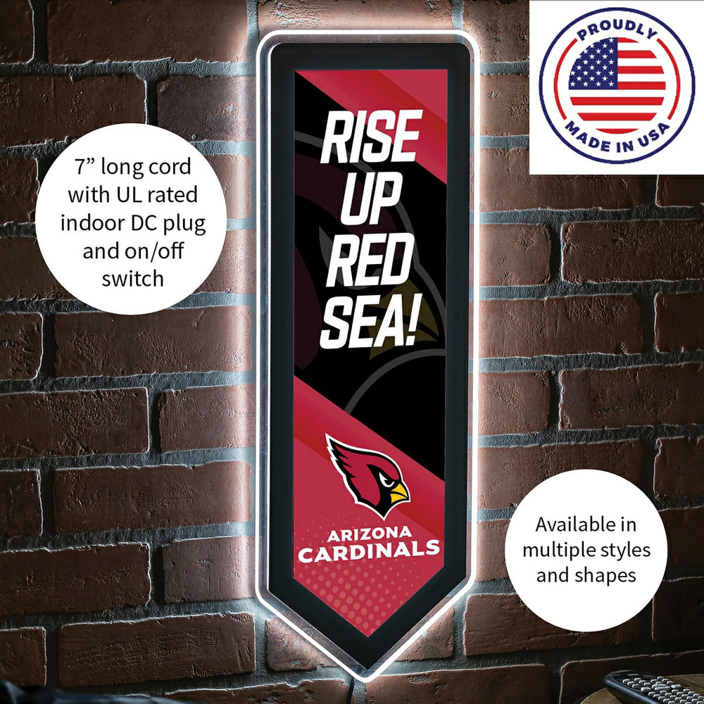 LED Wall Decor, Pennant, Arizona Cardinals, Home