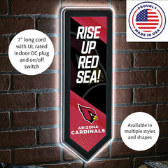 LED Wall Decor, Pennant, Arizona Cardinals, Home