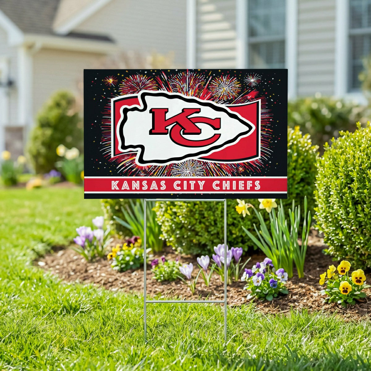 Kansas City Chiefs Yard Sign, Patriotic, Home