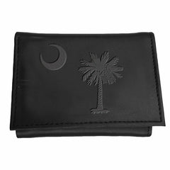 Tri-Fold Wallet, Black, South Carolina State Flag Logo, Home