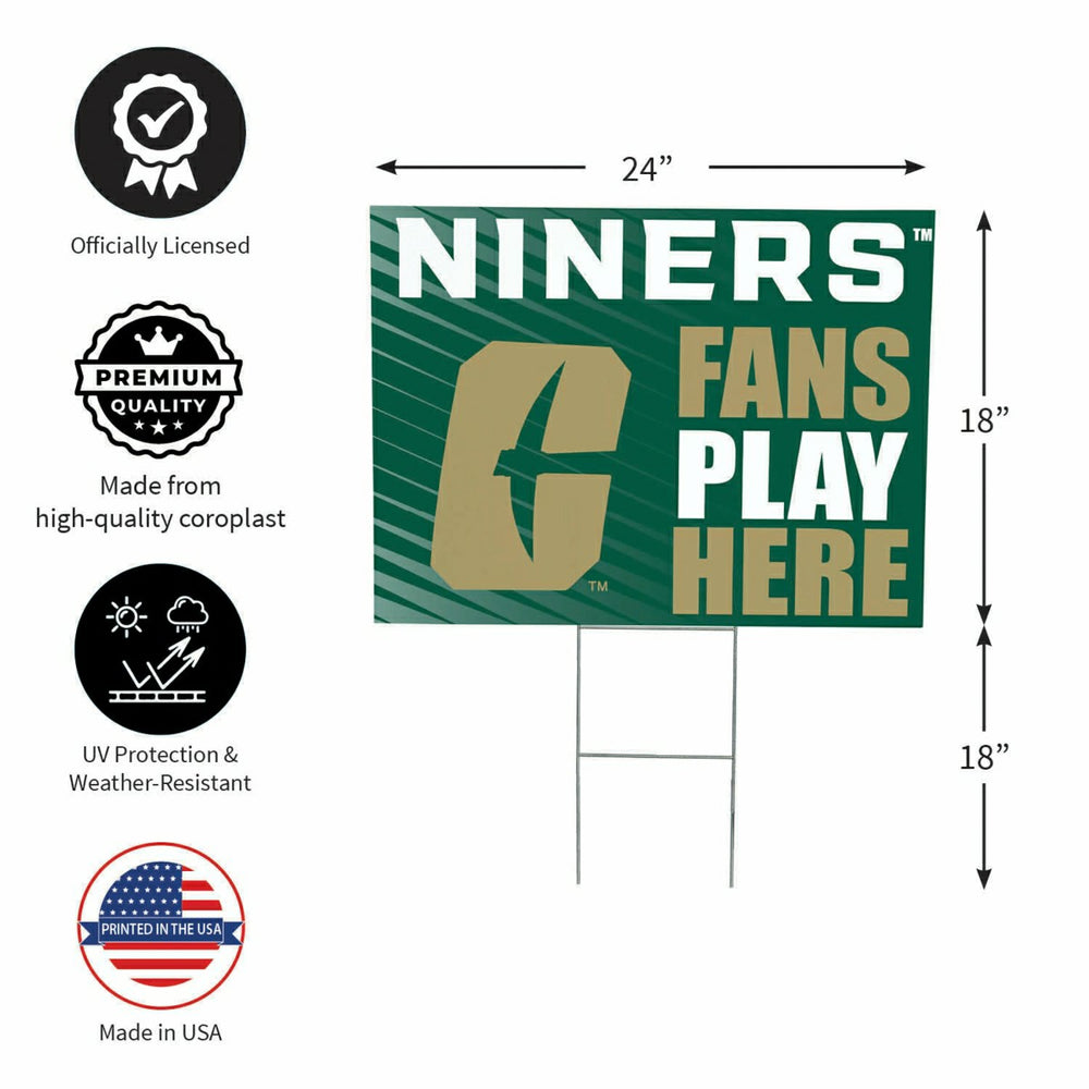 University of North Carolina/Charlotte Coroplast Yard Sign "Fans Play , Home