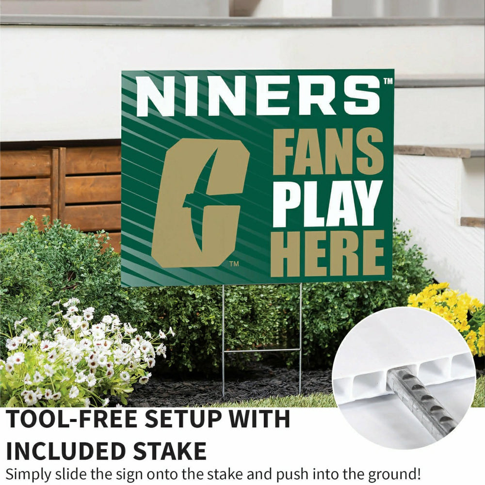 University of North Carolina/Charlotte Coroplast Yard Sign "Fans Play , Home