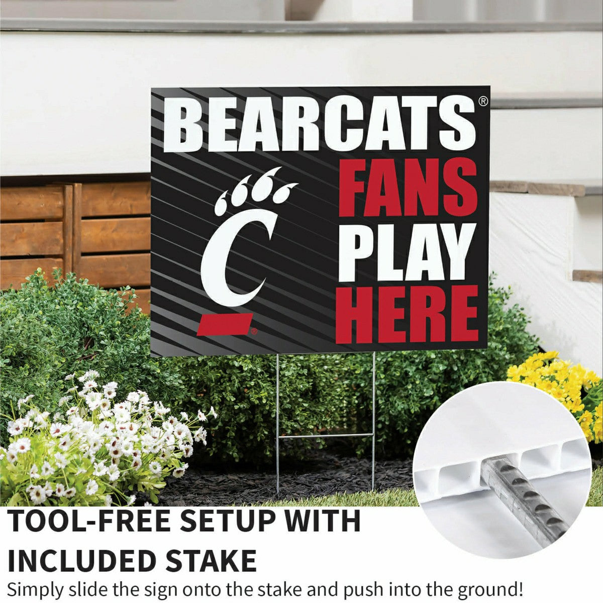 University of Cincinnati Coroplast Yard Sign "Fans Play Here", Home