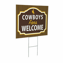 University of Wyoming Coroplast Yard Sign, "Fans Welcome", Home
