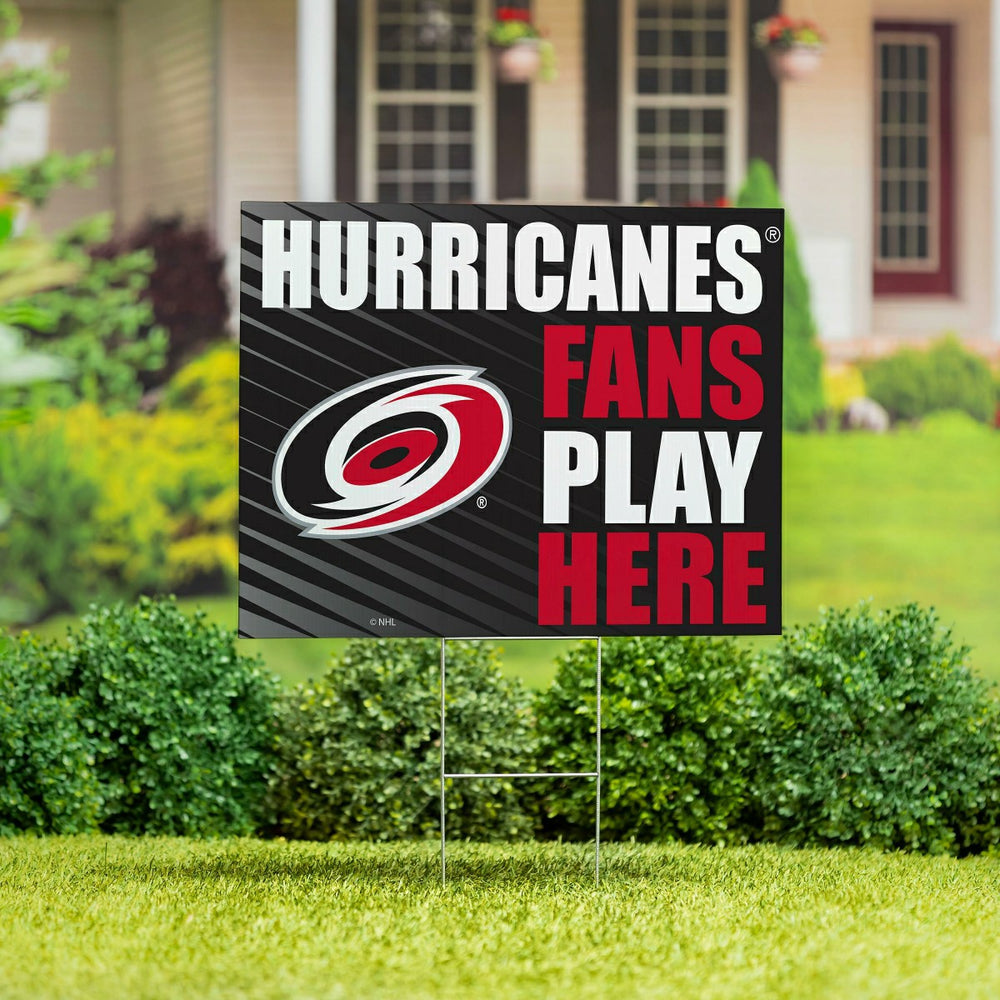 Carolina Hurricanes Coroplast Yard Sign "Fans Play Here", Home