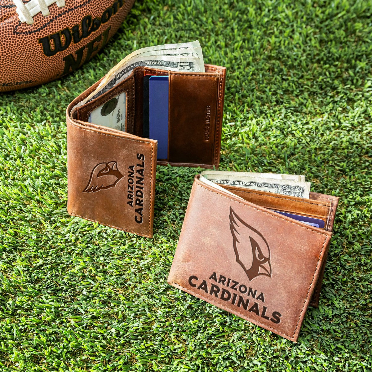 Arizona Cardinals, Bi-Fold and Tri-Fold Wallet Gift Set, Brown, Home