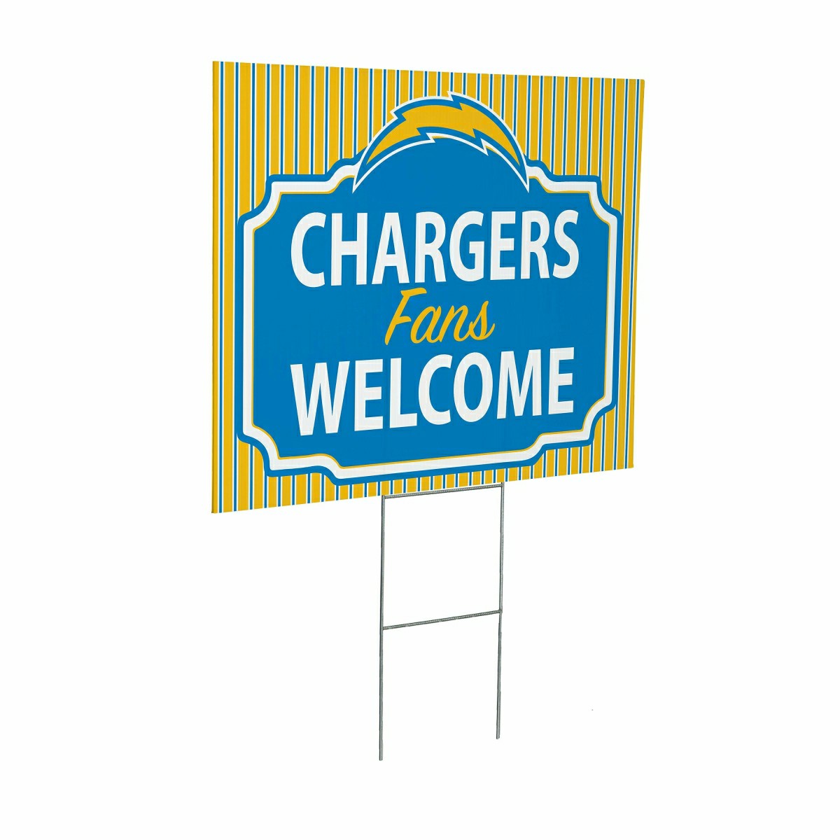 Los Angeles Chargers Coroplast Yard Sign, "Fans Welcome", Home