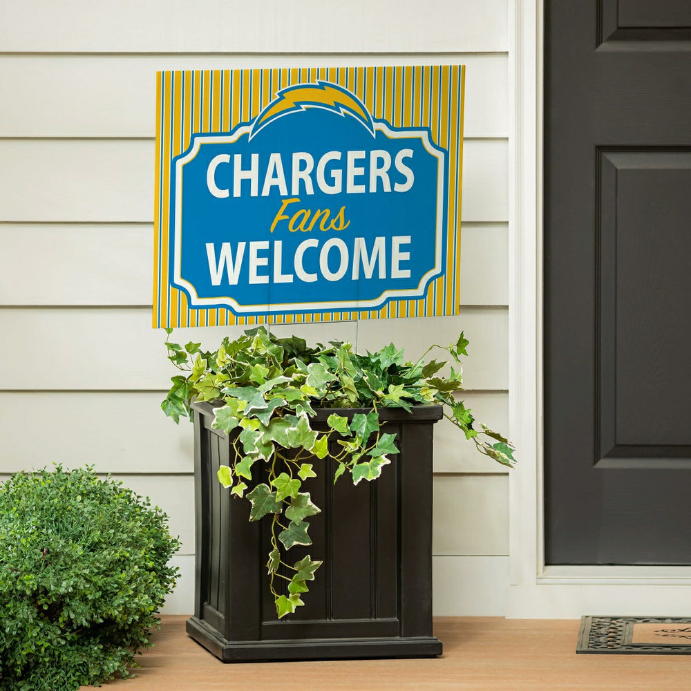 Los Angeles Chargers Coroplast Yard Sign, "Fans Welcome", Home