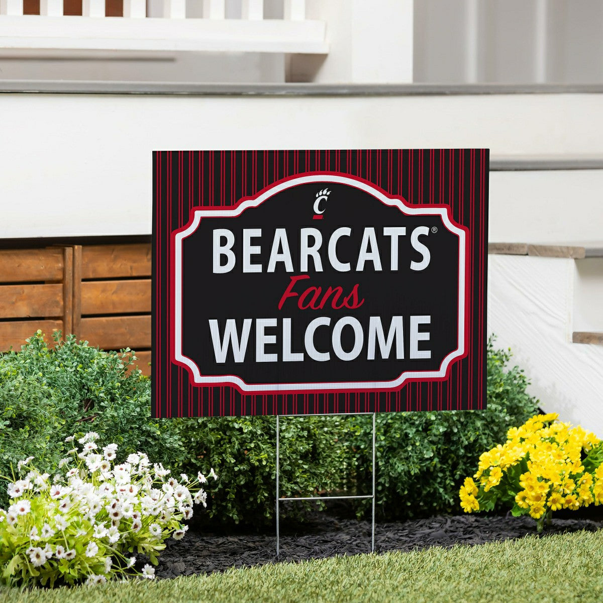 University of Cincinnati Coroplast Yard Sign, "Fans Welcome", Home