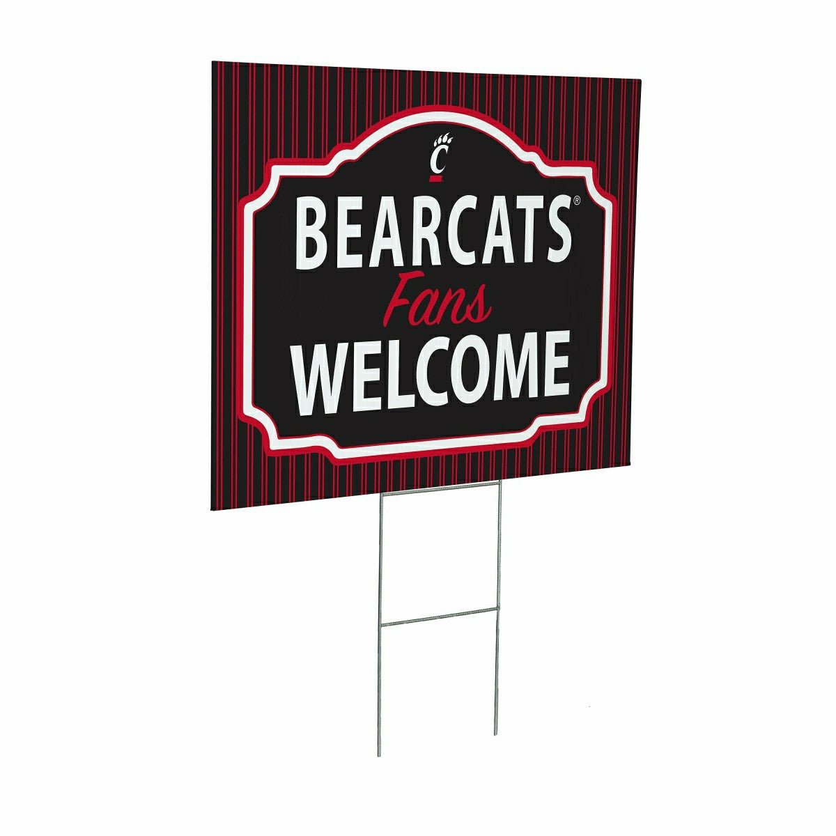 University of Cincinnati Coroplast Yard Sign, "Fans Welcome", Home