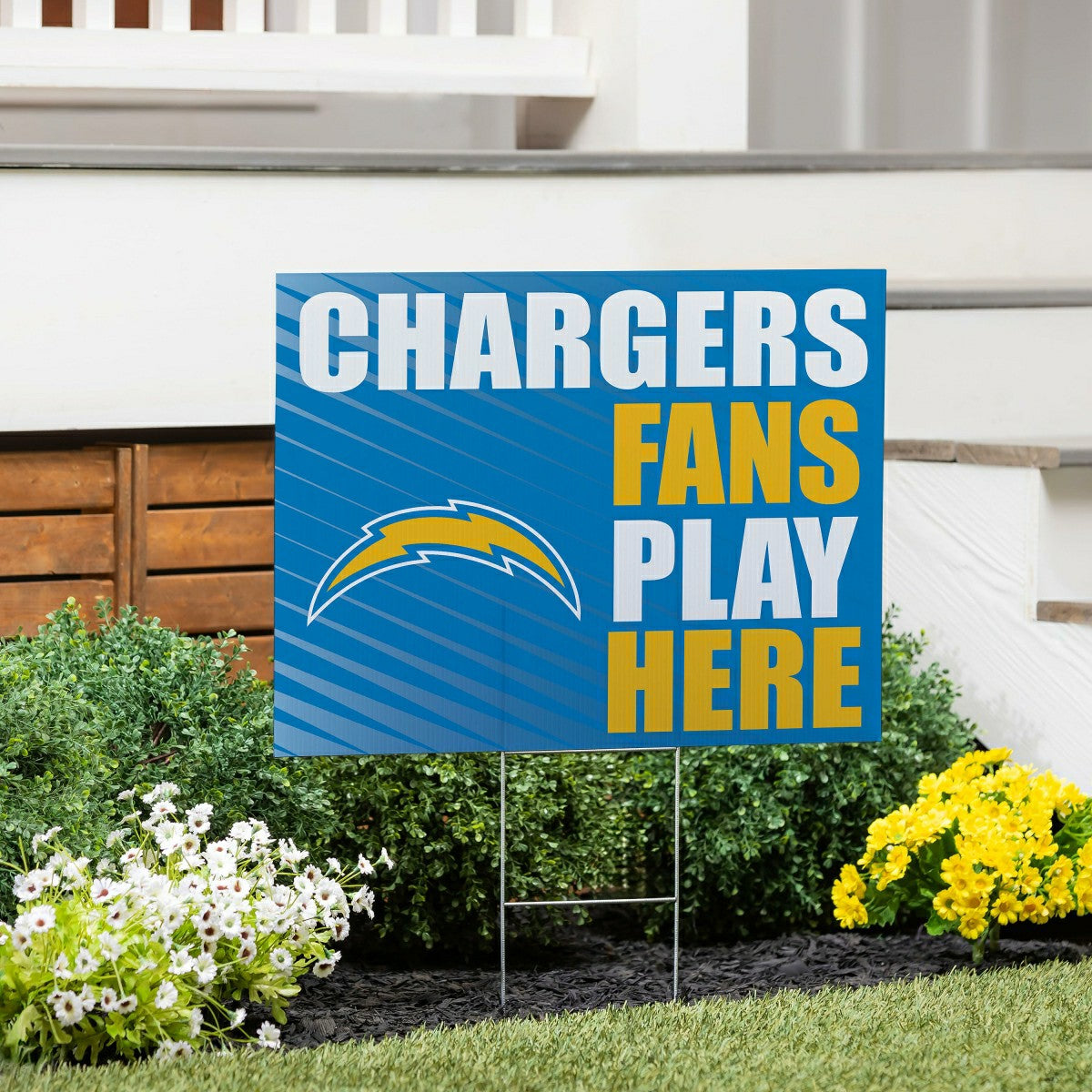 Los Angeles Chargers Coroplast Yard Sign "Fans Play Here", Home