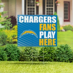 Los Angeles Chargers Coroplast Yard Sign "Fans Play Here", Home