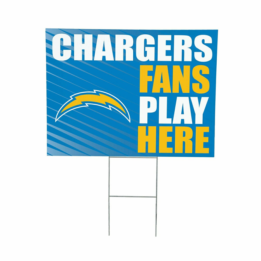Los Angeles Chargers Coroplast Yard Sign "Fans Play Here", Home