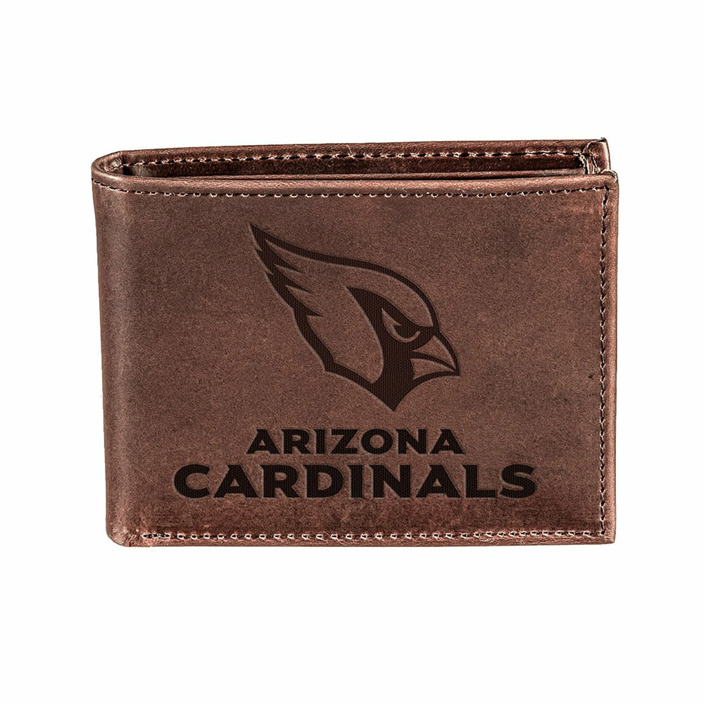 Arizona Cardinals, Bi-Fold Wallet, Brown, CH, 100% Genuine Leather, Home