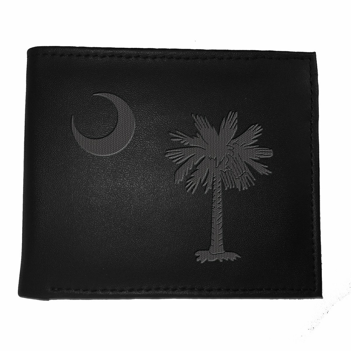 Bi-Fold Wallet, Black, South Carolina State Flag Logo, Home