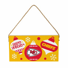 Kansas City Chiefs Holiday Wood Wall Sign, 6x11, Home