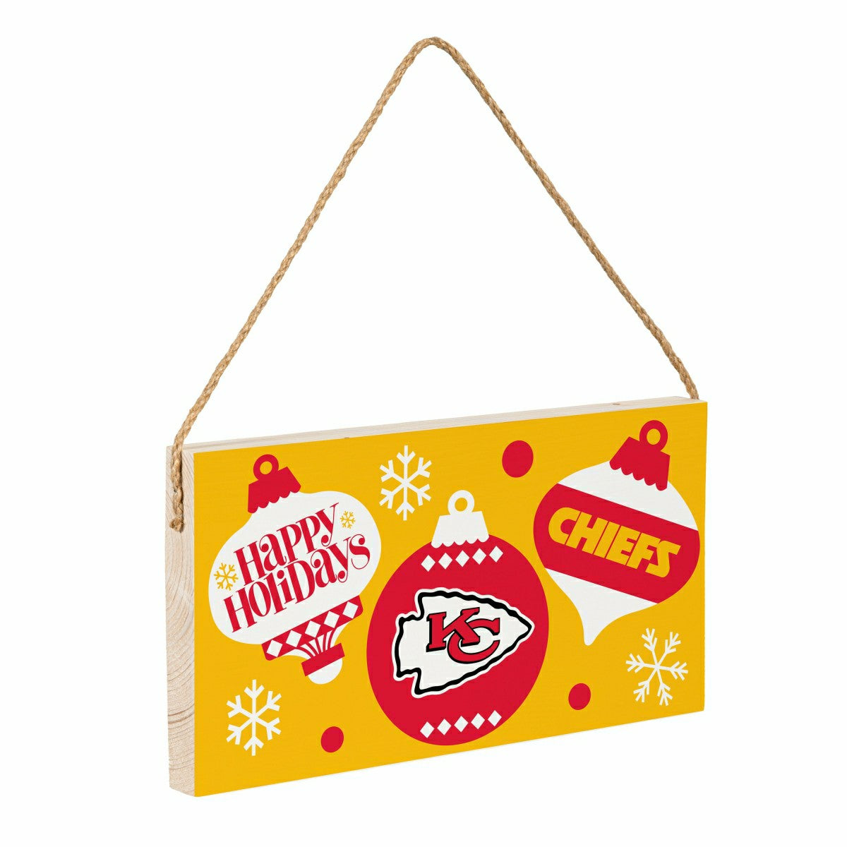 Kansas City Chiefs Holiday Wood Wall Sign, 6x11, Home