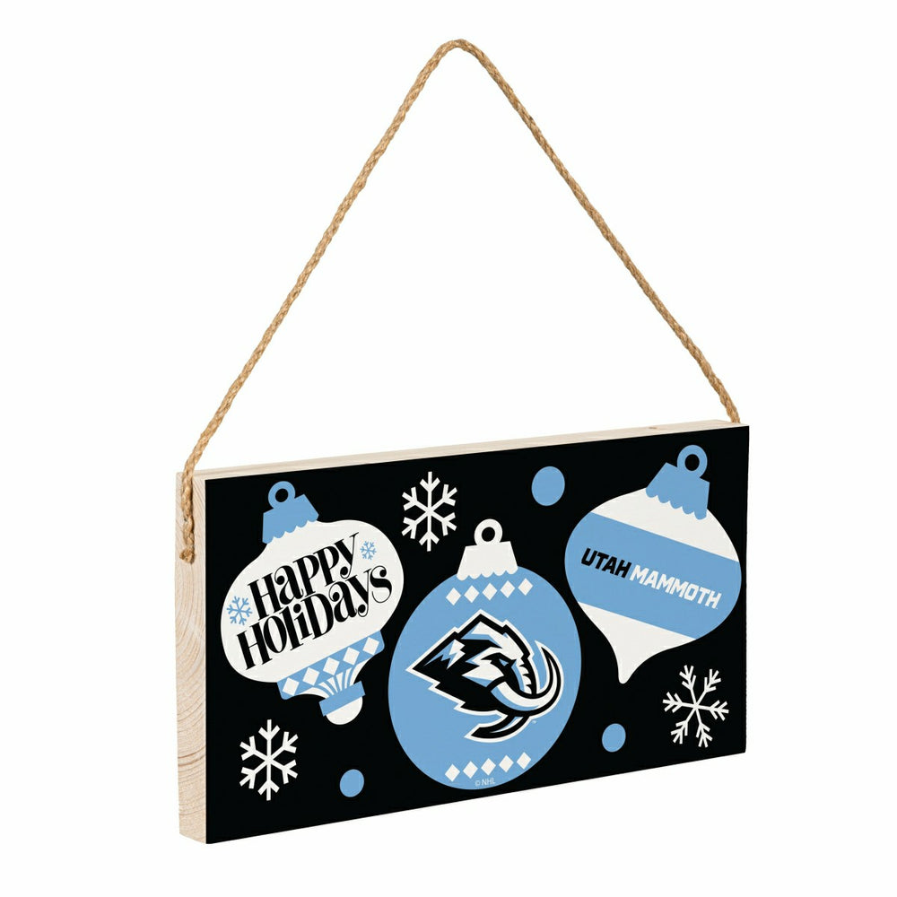 Utah Mammoth Holiday Wood Wall Sign, 6x11, Home