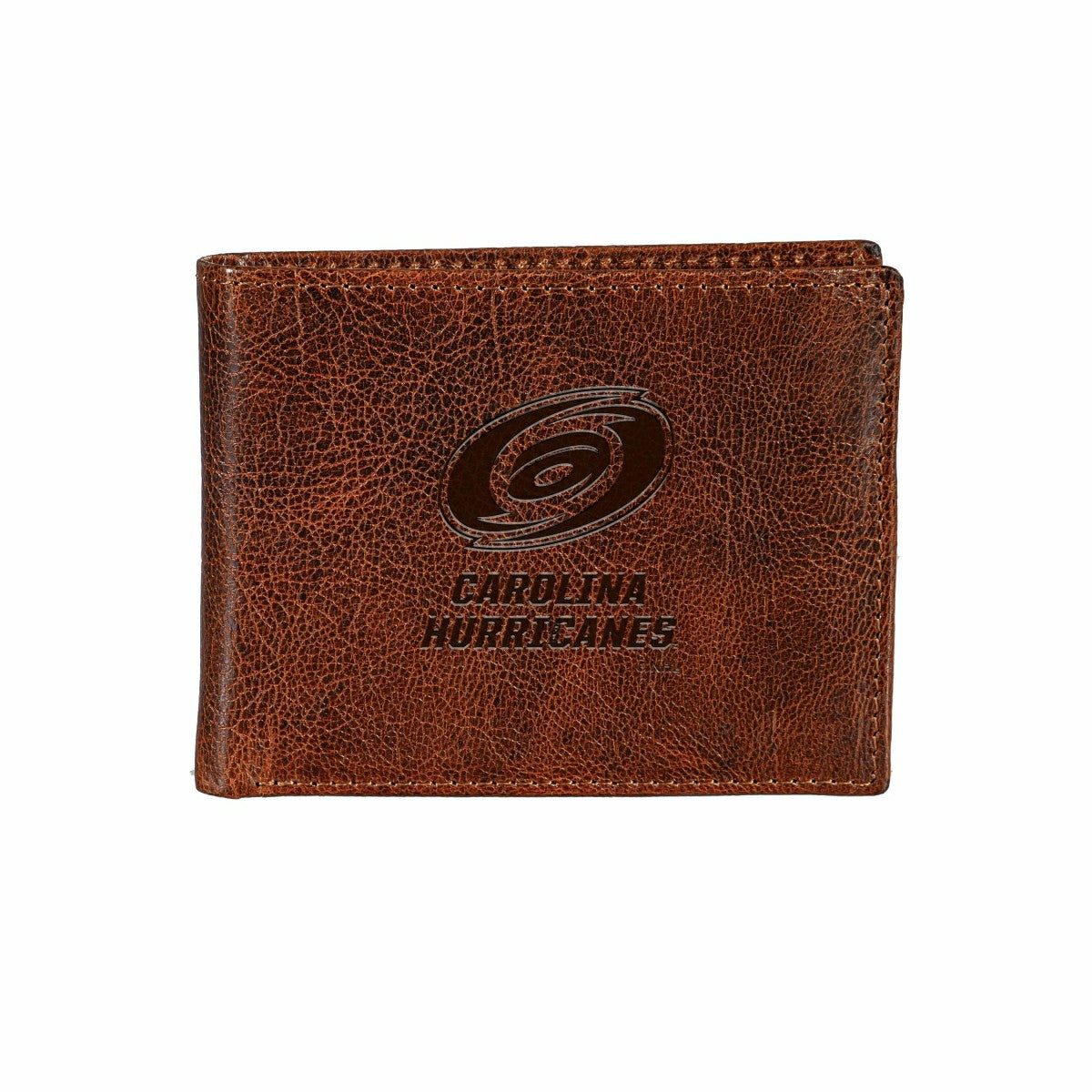 Carolina Hurricanes, Embossed 100% Genuine Tumbled Leather Passcase Bi, Home