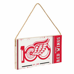 Detroit Red Wings,100 Anniversary Wood Wall Sign, 6x11, Home